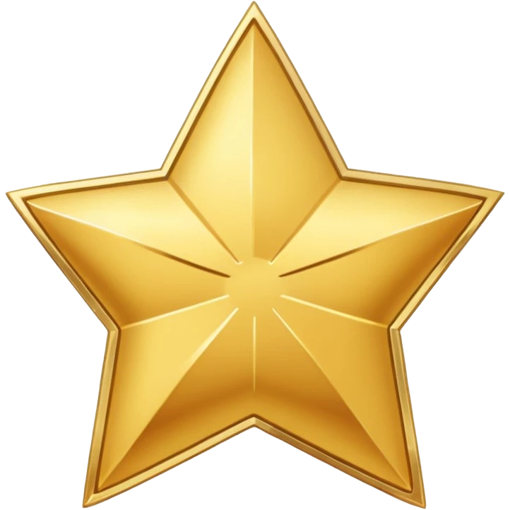 golden medal in star shape, central empty space, details in border, golden emoji