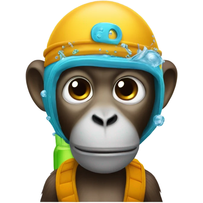 Monkey with water gun emoji