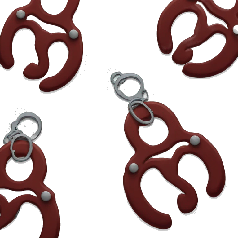 Dark red fuzzy handcuffs emoji