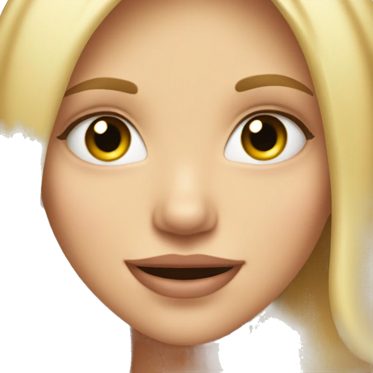 Shy happy sweet lip bending blonde girl face emoji
