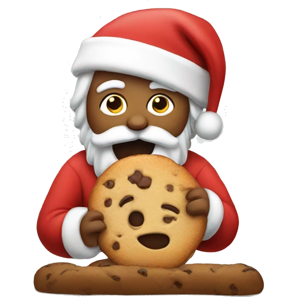 santa eating a cookie emoji