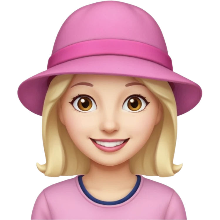 Single women with pink hat  emoji