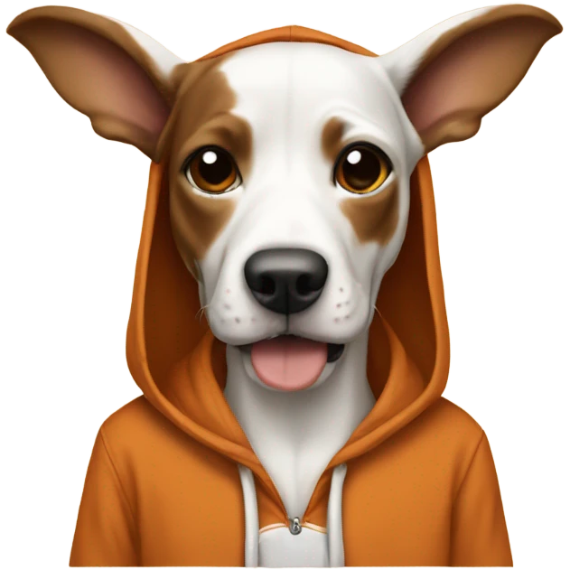 Dog wearing Texas Longhorn hoodie  emoji