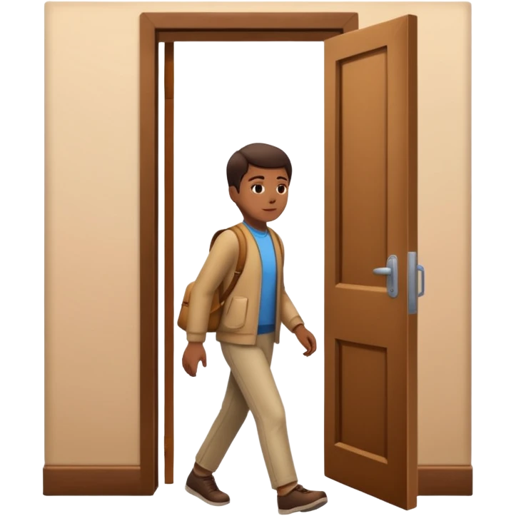 persona yéndose por la puerta  emoji