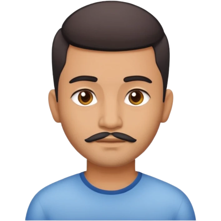 Indian man 25 years old fade hair cut no mustache emoji