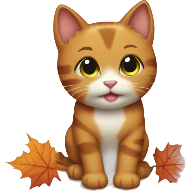 Cute fall cat  emoji