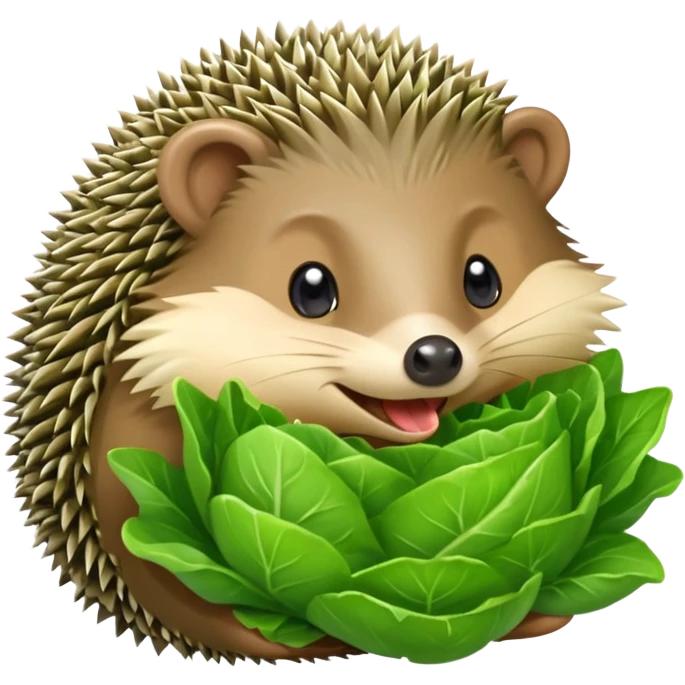 hedgehog eating lettuce emoji