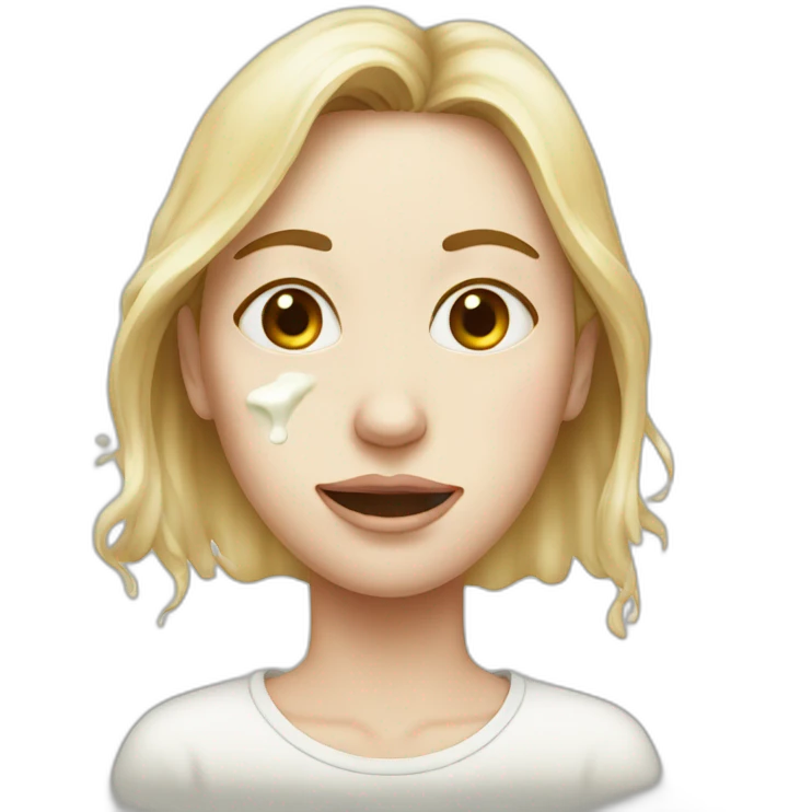 female face with milk stains emoji