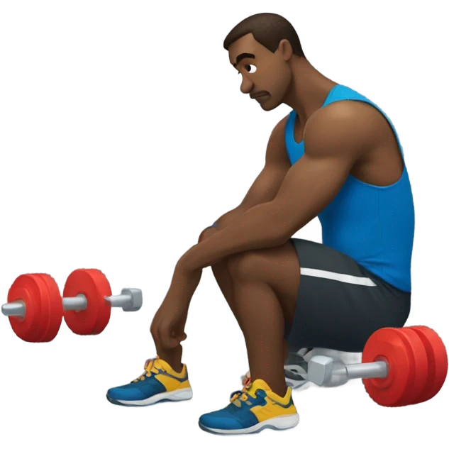  Man sad with dumbells  emoji