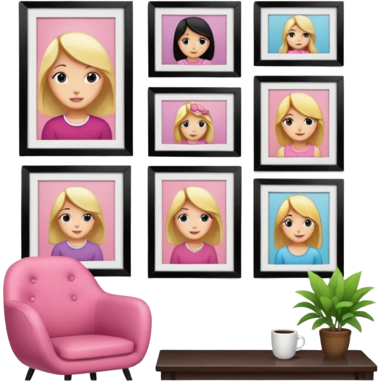 a girly multiple framed photos emoji