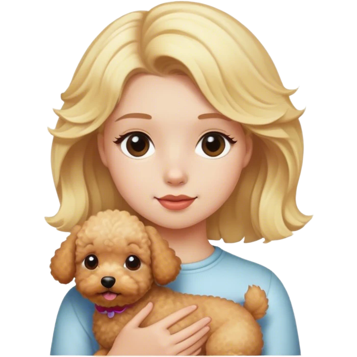 Blonde girl with poochon emoji