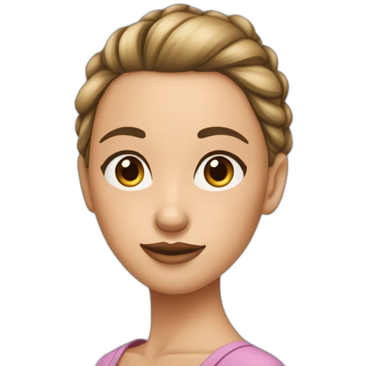 Fille qui a un chignon qui a les yeux un peu fermer emoji