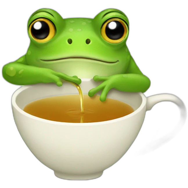 frog drinking tea emoji