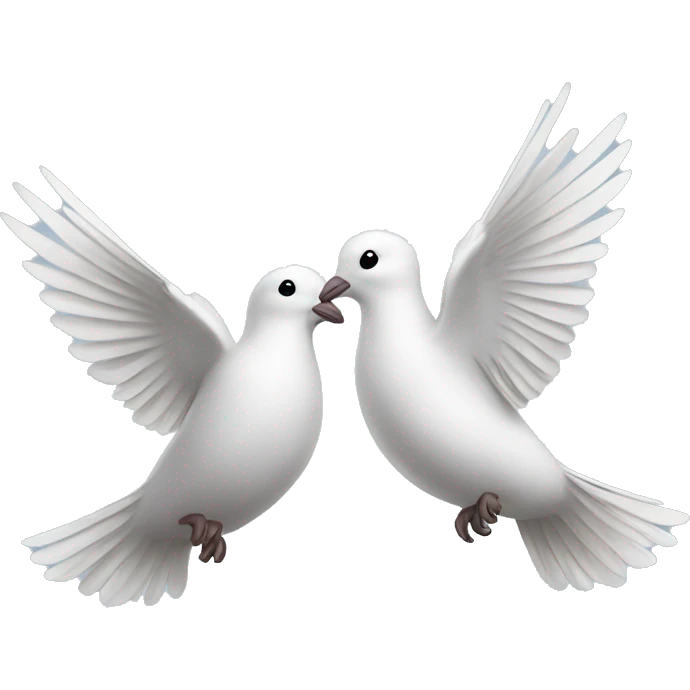 Two doves flying together emoji