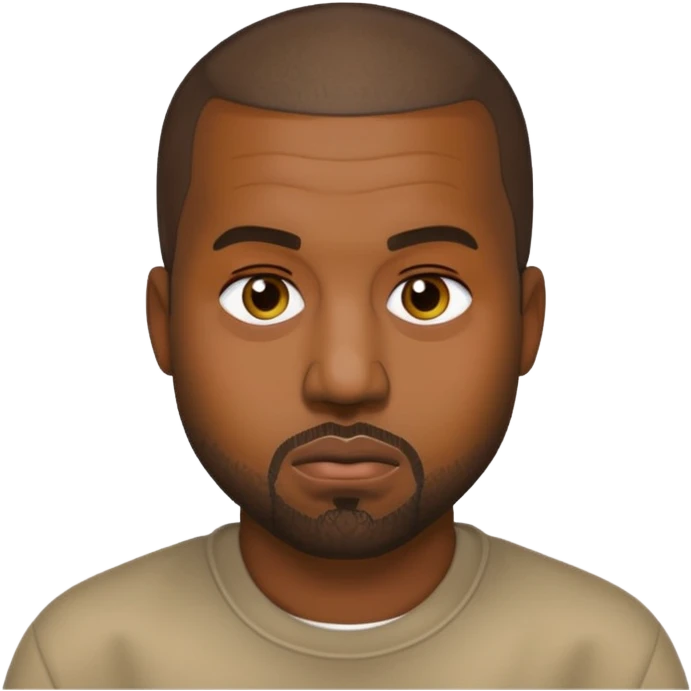 Make me a kanye west emoji as rhe lne on ios i want it to be neutral no face expression just his face emoji