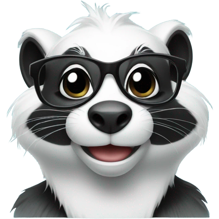 Skunk with glasses emoji