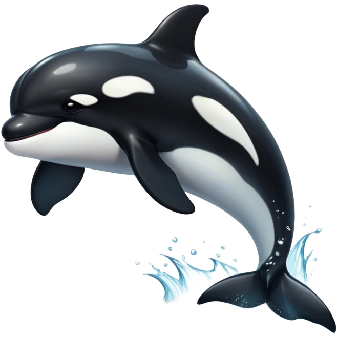 Cinematic Noble orca Portrait Emoji, Poised and majestic, with a sleek, streamlined black-and-white body, piercing intelligent eyes, and a powerful, commanding presence, Simplified yet sharp and sophisticated features, highly detailed, glowing with a soft oceanic radiance, high shine, intelligent and formidable, stylized with an air of deep-sea dominance, focused and alert, soft glowing outline, capturing the essence of an apex predator that appears ready to surge out of the waves with effortless authority! emoji