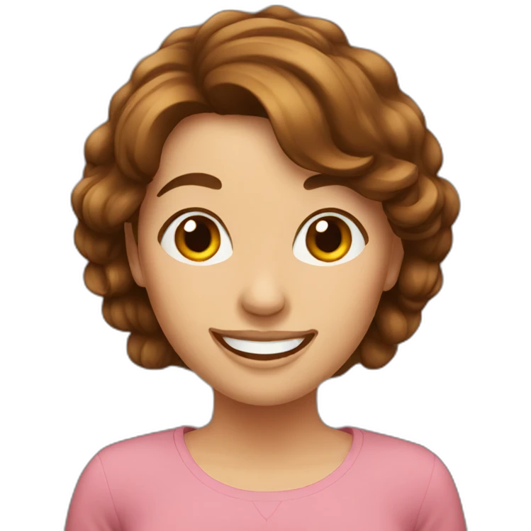 happy-women-with-brown-hair emoji