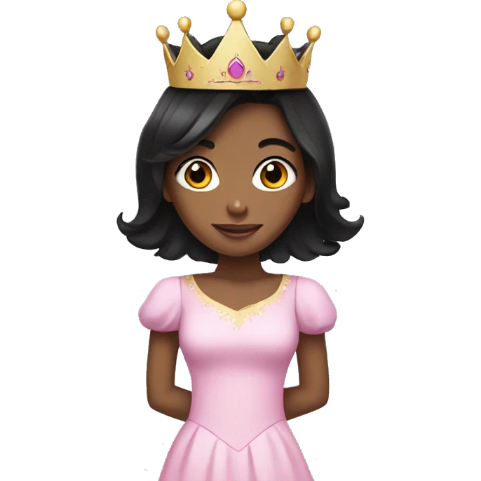 girl with black hair with a princess crown  emoji