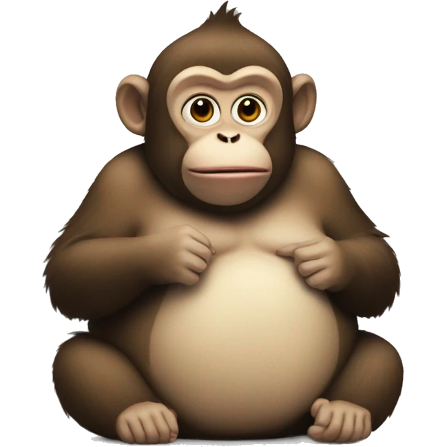 Fat monkey eating emoji