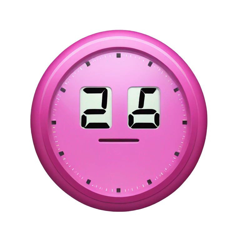 Pink digital clock emoji