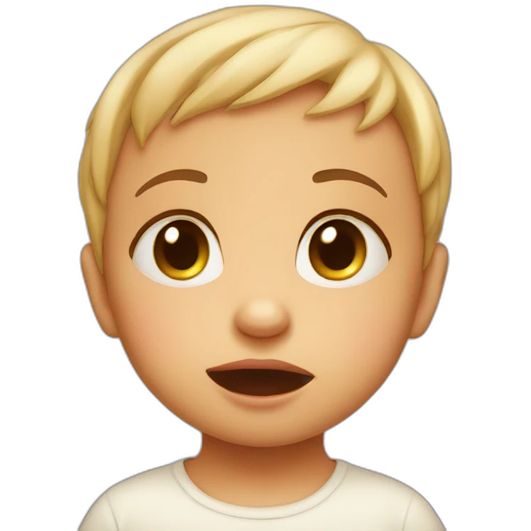Cute baby with tears in eye emoji