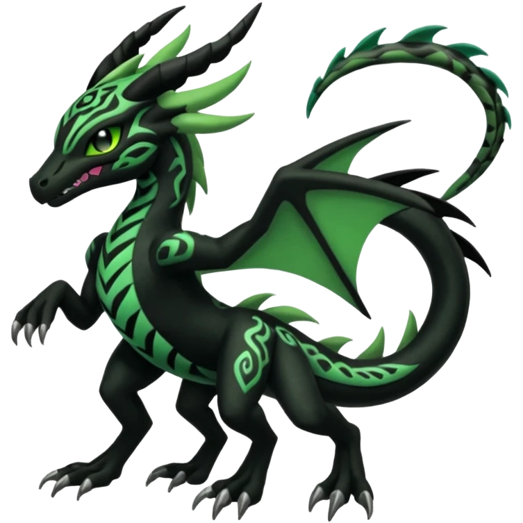 Meloetta-Venom-Zekrom-Salandit-fusion, full body, tribal markings  emoji