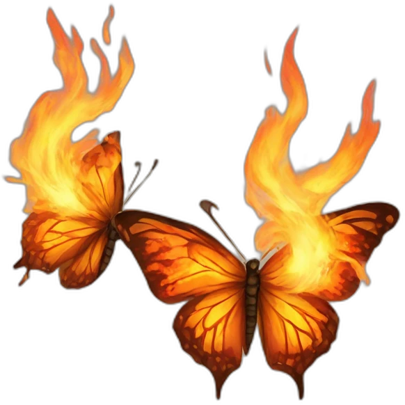 Fire Wind and butterfly emoji