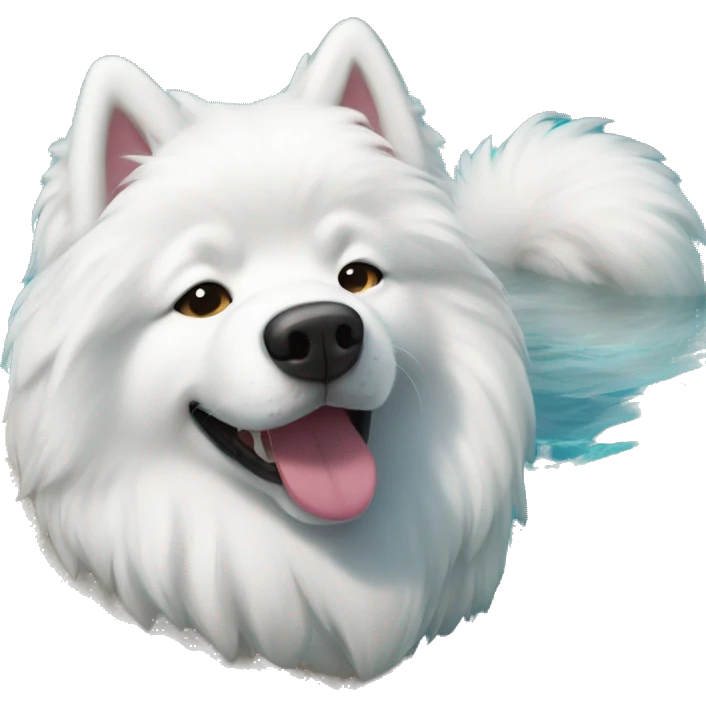 samoyed in pool emoji