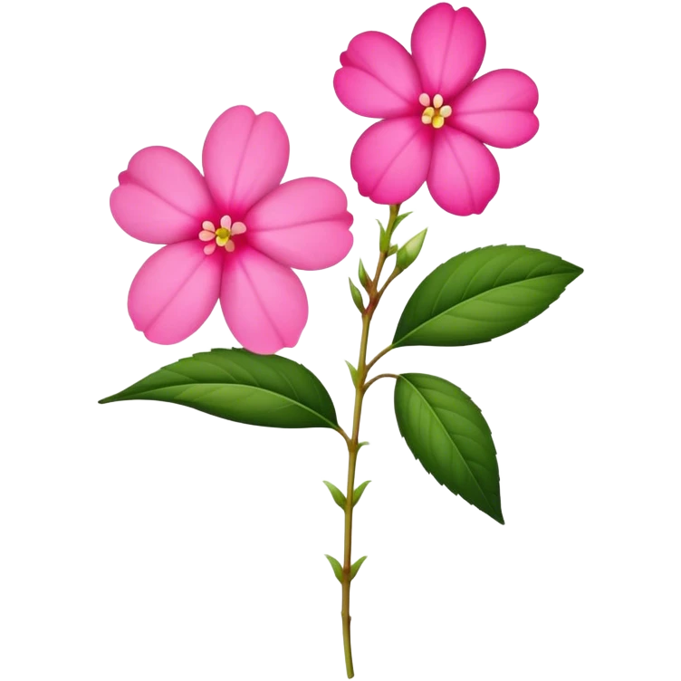 single Impatiens Balsamina flower stem emoji