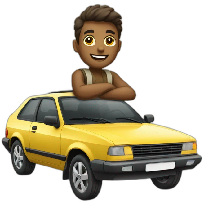 Homme sur une voiture emoji