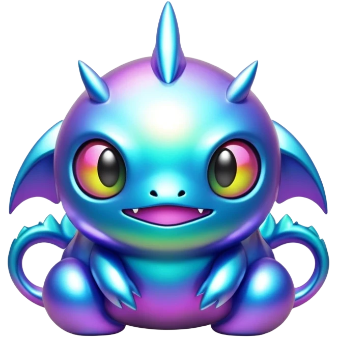 Metallic glossy complex iridescent aesthetic-scenery-Fakémon-creature emoji