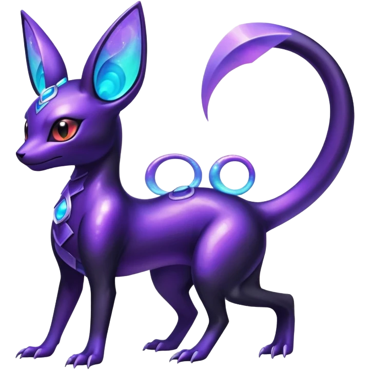 Shiny Ethereal Celestial Futuristic Salandit-Umbreon-Espeon-Hybrid (Full body) emoji