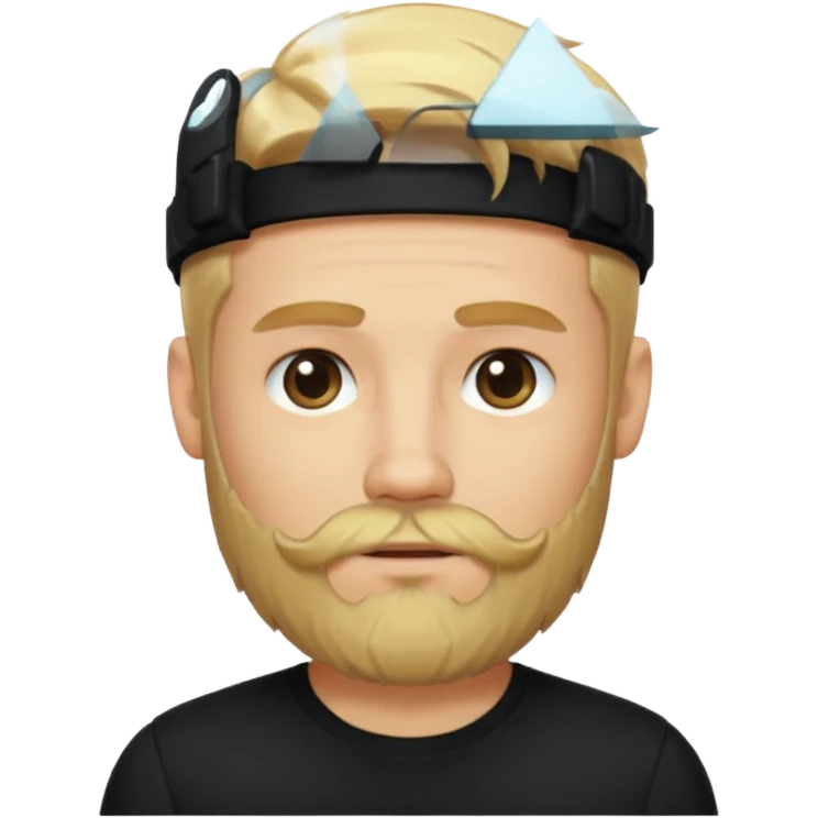 8-BitRyan blonde hair and beard, black shirt emoji