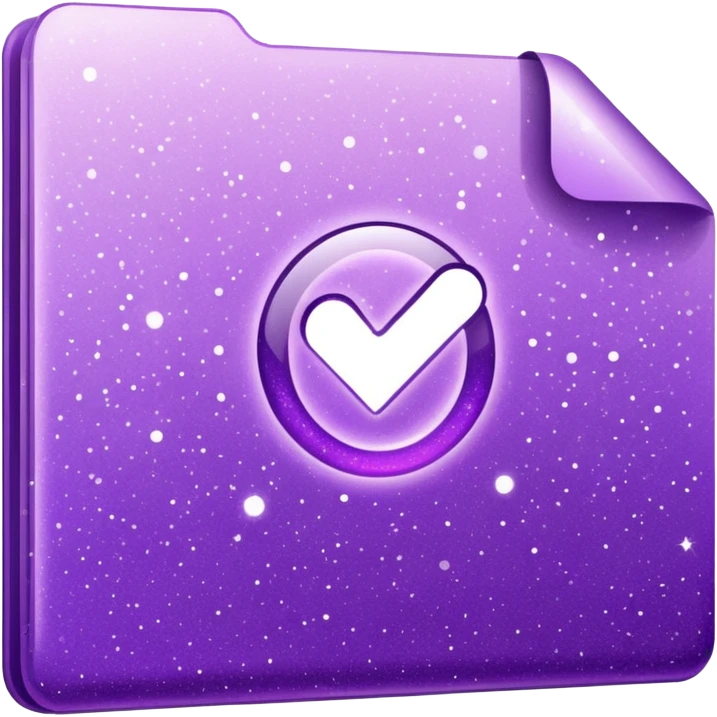 glitter documento confirmed purple mark emoji