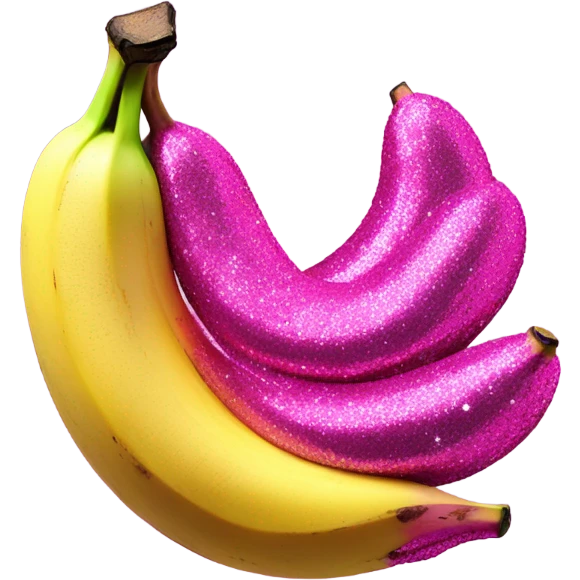 1 Realistic large Hot pink banana with glitter no yellow emoji