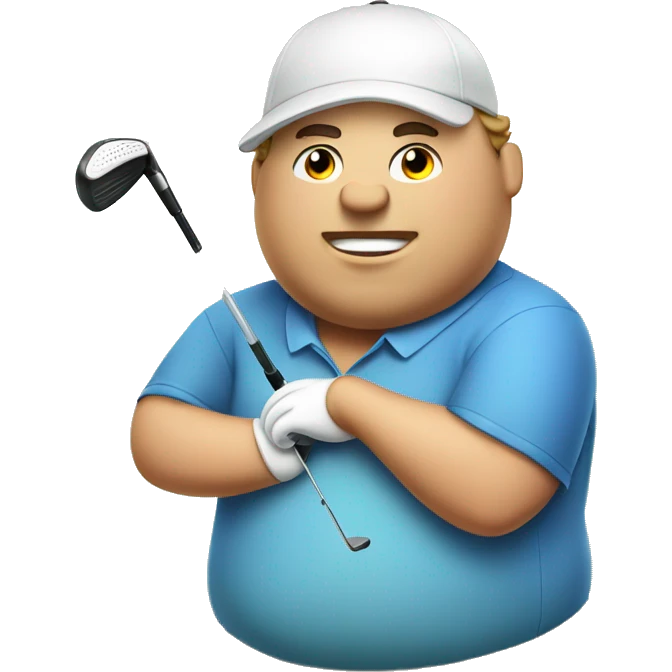 Fat guy golfing  emoji