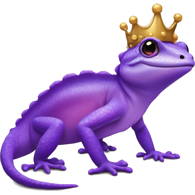 Gecko with purple crown emoji