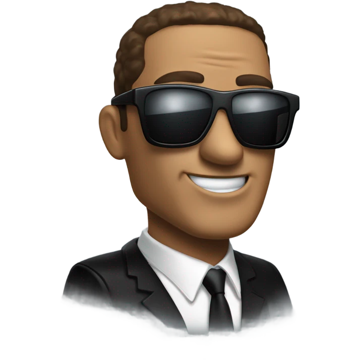 MIB ajent (men in black) that has sunglasses and a laser emoji