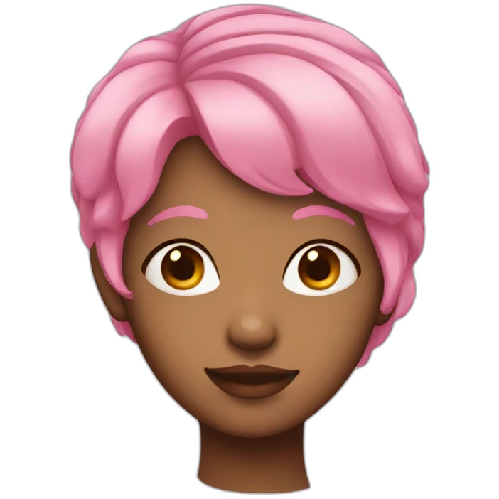 Pink haired girl with short hair emoji