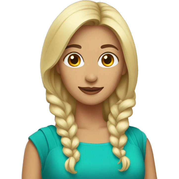 Mujer con vestido turquesa emoji