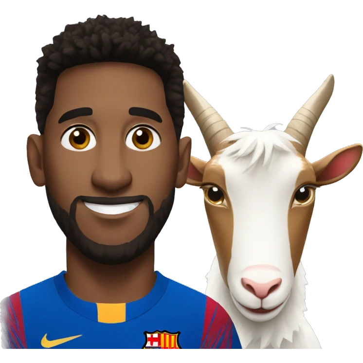 Messi with a goat beside him emoji