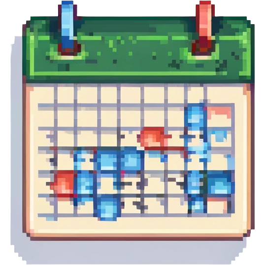 calendar icon without date in pixel art style emoji