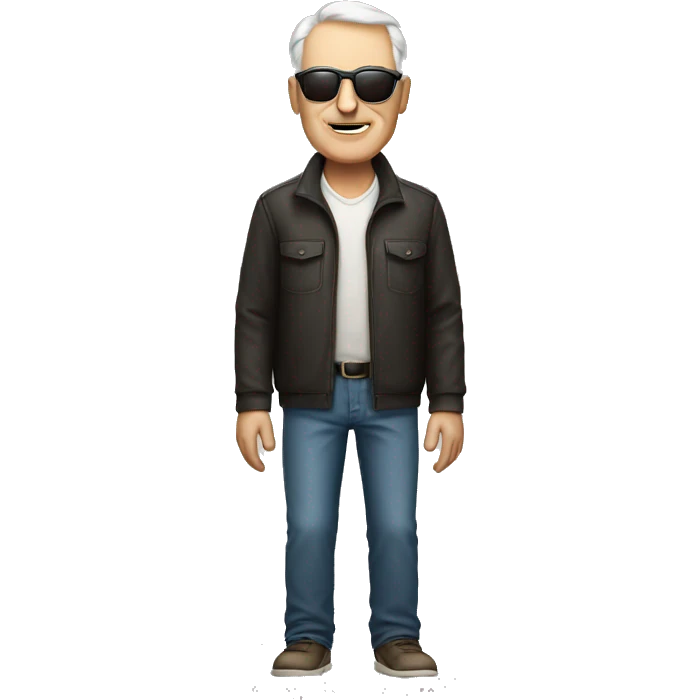 Full-body standing older white man with sunglasses emoji