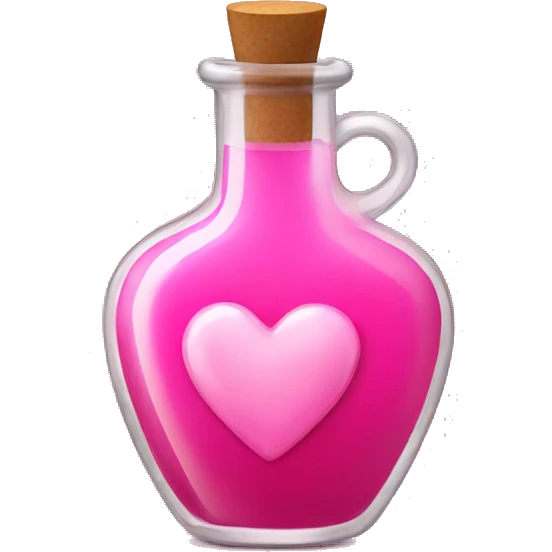 pink love potion in heart bottle emoji