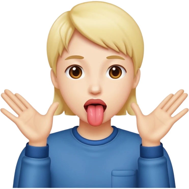 tongue out with hands to the side emoji