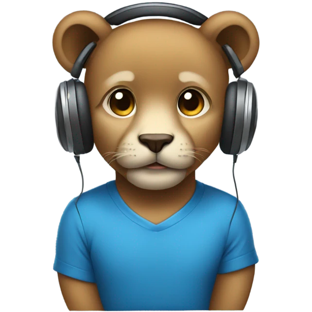A cub wearing headphones  emoji