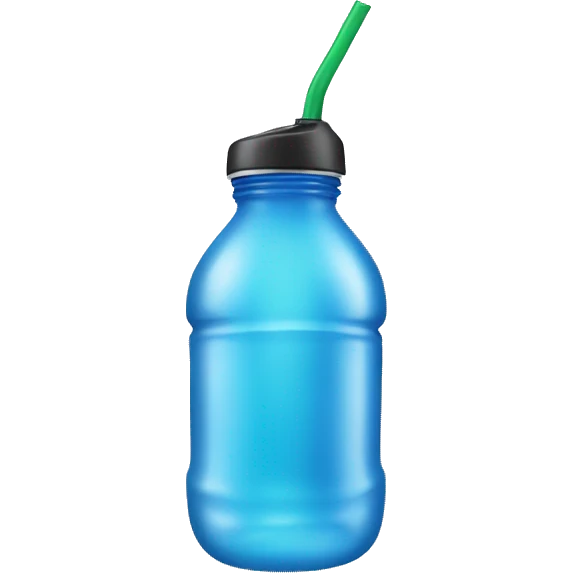 Water bottle with handle and straw emoji