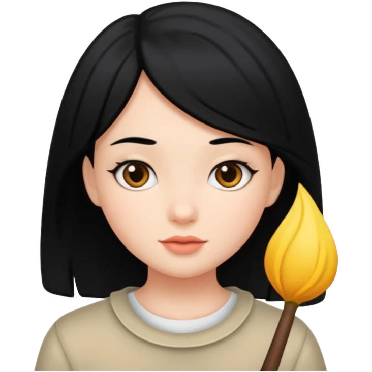 black hair girl emoji