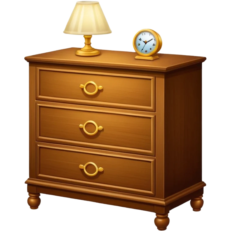 Cupboard-commode-drawer-night-stand furniture with a night lamp on  emoji